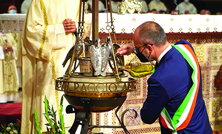 L’olio sardo alimenta la lampada di San Francesco